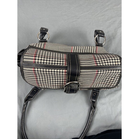 VTG Y2K Chaps houndstooth herringbone plaid bag purse twee preppy - Picture 10 of 13
